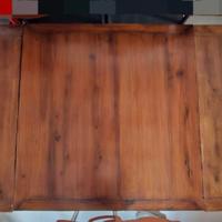 Tavolo quadrato allungabile XIX sec. noce massello