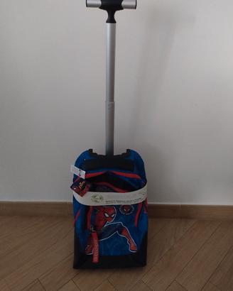 Spiderman Blu Grande Zaino Trolley con 2 Ruote