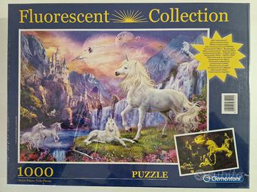 Puzzle 1000 pezzi unicorni fluorescente 