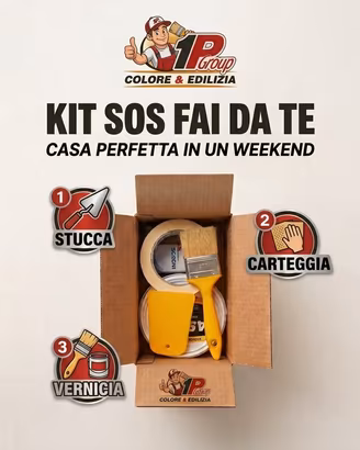 Kit Riparazione Muro Stucco e Pittura bianca