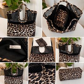 Borsa leopardata Anna Cecere con pochette interna