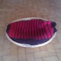 Cesta in vimini imbottita per cane/gatto