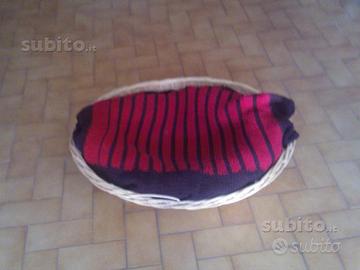 Cesta in vimini imbottita per cane/gatto