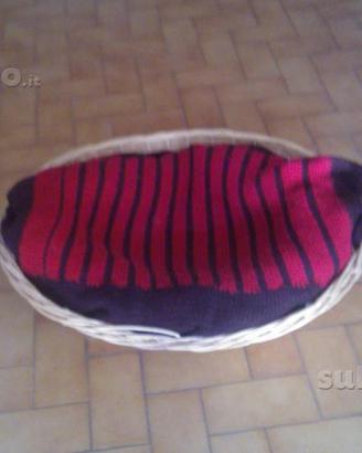 Cesta in vimini imbottita per cane/gatto