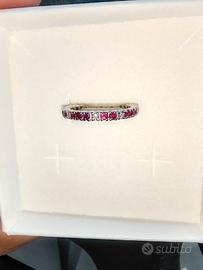 anello veretta con diamanti e rubini