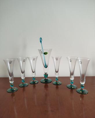 Servizio vintage Glass Line in vetro soffiato 