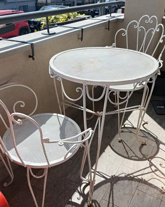 Set Tavolo e 2 Sedie in ferro