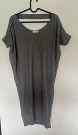 Abito PINKO grigio lana merino strass tg S