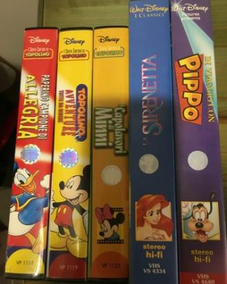 5 videocassette originali walt disney TOPOLINO ECC