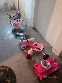 auto, triciclo, monopattino.