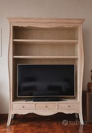 libreria e porta tv in legno massello 