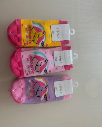 🦄 3 paia di calzjni unicorno in spugna antiscivolo