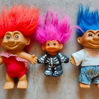 Famiglia Bambola Troll Trolls Vintage ORIGINALE