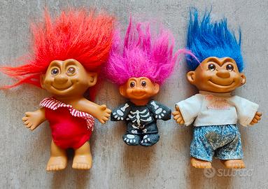 Famiglia Bambola Troll Trolls Vintage ORIGINALE