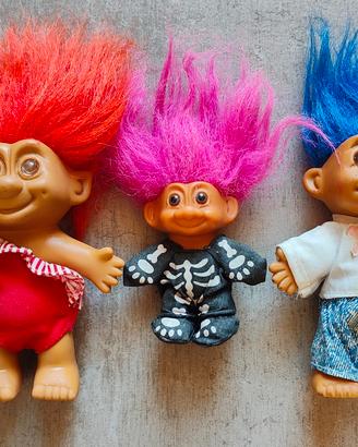 Famiglia Bambola Troll Trolls Vintage ORIGINALE