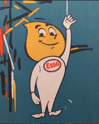 BENZINA ESSO BIGLIETTO AUGURI VINTAGE 1960