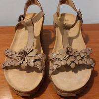 Sandali in pelle zeppa sughero Lumberjack 40