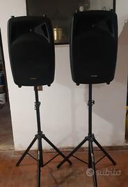Coppia casse audio attive phonic da dj live e aste