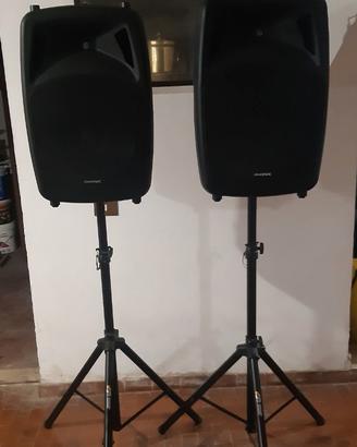 Coppia casse audio attive phonic da dj live e aste