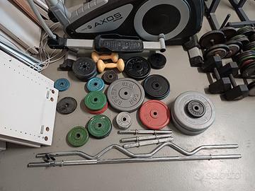 120 kg pesi bilanciere z e dritto e manubri 