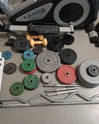 120 kg pesi bilanciere z e dritto e manubri 