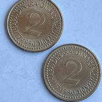 2 Dinara moneta Jugoslavia