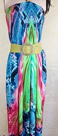 Vestito Lungo Estate Donna Woman Multicolor Maxi D