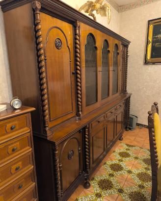 GRANDE CREDENZA VETRINA CLASSICA IN LEGNO