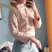 Maglione Stradivarius Rosa Cipria a Collo Alto