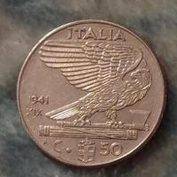 Moneta da 50 centesimi di Lira del 1941 Italia 