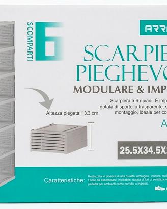 Scarpiera Pieghevole 6 Ripiani Salvaspazio.