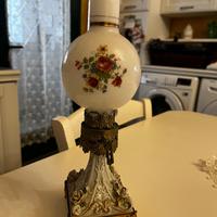 Antica lampada porcellana decorata stile Liberty