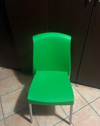 4 sedie plastica colorate