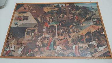 quadro puzzle incorniciato Brueghel proverbi