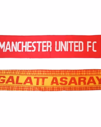 2 Sciarpe Calcio Galatasaray + Manchester Unitedn