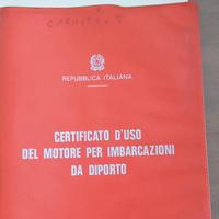 certificato d'uso di un motore 