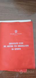 certificato d'uso di un motore 