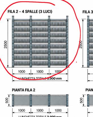 scaffali completi portaminuterie con vaschette
