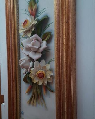 Quadro con ceramica di capodimonte 