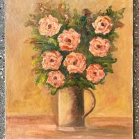 Tela ad olio "rose rosse" di G. Zanchi