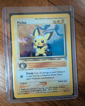Pichu olografico Neo Genesis carta Pokémon vintage