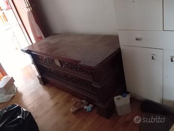 CASSA e SPECCHIERA in noce massello 800