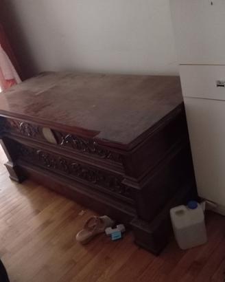 CASSA e SPECCHIERA in noce massello 800