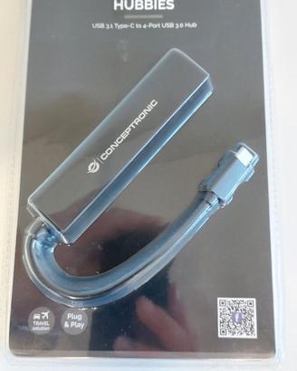 Hub Usb 3.1 Type C - 4 porte Usb 3.0 CONCEPTRONICS