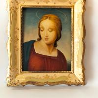  dipinto ad olio, madonna con cornice.