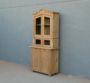Credenza rustica con alzata buffet in larice, '800