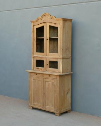 Credenza rustica con alzata buffet in larice, '800