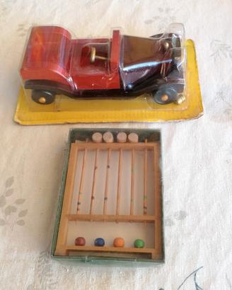 Automobile set cricket vintage in legno miniature
