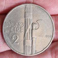 moneta 2 lire Vittorio Emanuele Terzo 1924