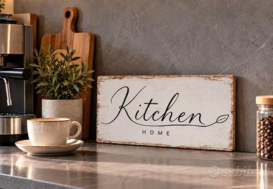 quadretto  "Kitchen HOME" legno  22,5x13,5 cm